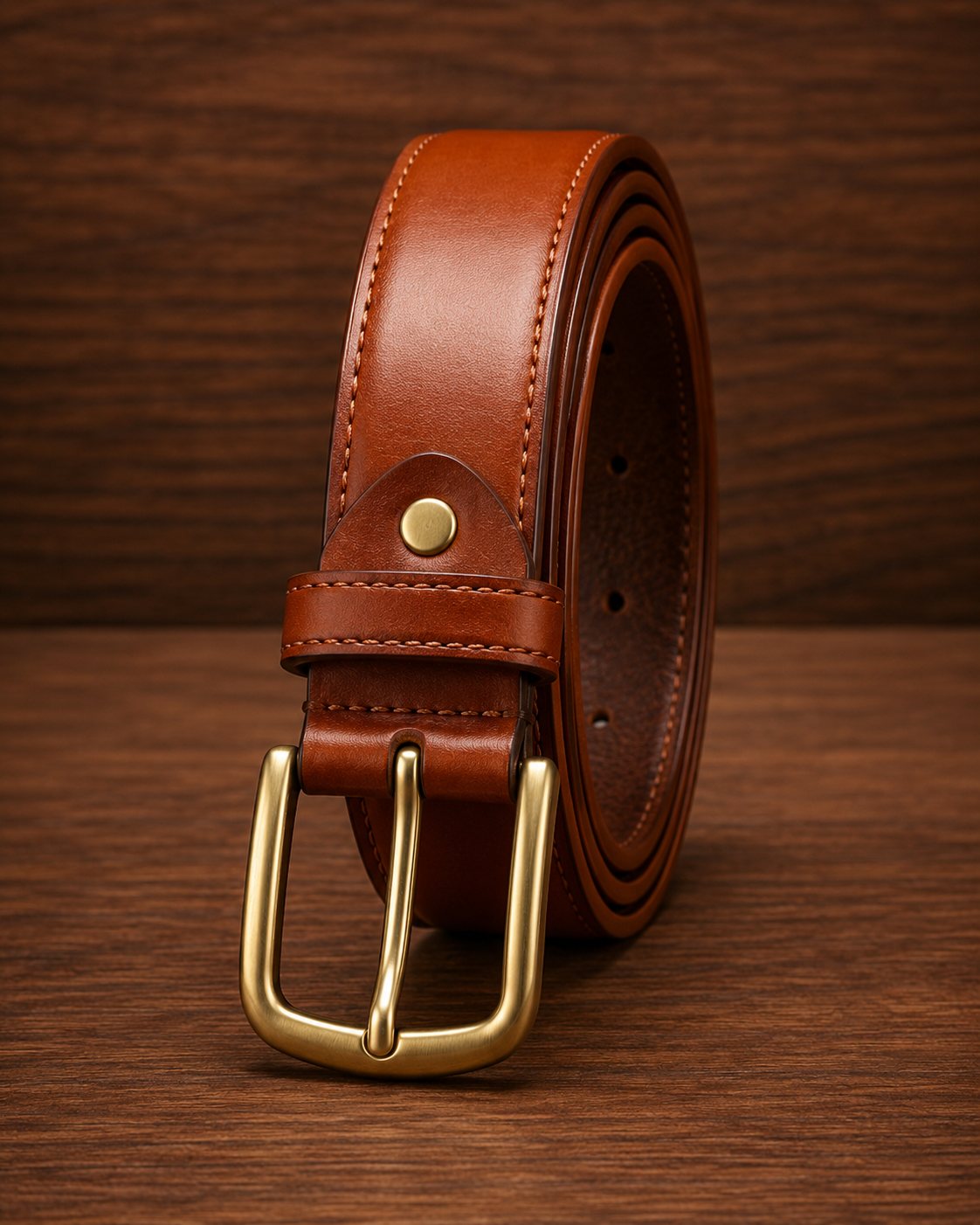 Classic Cognac Leather Belt